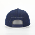 Hommes personnalisés 5 panneau bleu marine Broderie Broderie Logo perforé Trou de découpe laser Chapeau de baseball percé, Casquette de sport imperméable